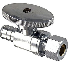 EZ-Fluid Pex Valve 3/8"OD Compression x 1/2"Pex Fittings 1/4Turn LF Brass Straight Stop Valve Water Shut Off Ball Valve Barb Crimp Ring Fits F1807 Pex Tubing Pipe,Used as Faucet,Toilet Valves(1Pc)