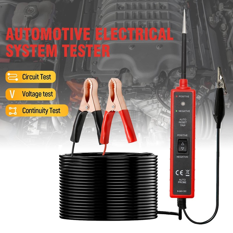 CADUFUELLY Power Circuit Probe Tester 6V-24V, Automotive Multi-Function Drive Test