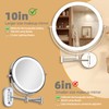 Batuso 10" Wall Mounted Makeup Mirror with Light, 3000mAh Rechargeable