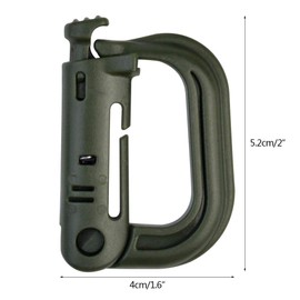 Topbuti 18 pcs Multipurpose Grimlock D-Ring Locking Molle Clips Hanging Hook for Webbing Strap Molle Bag Tactical Backpack
