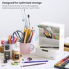 ARTEZA Desktop Pen and Marker Organizer, 6-Compartment White Pen Holder