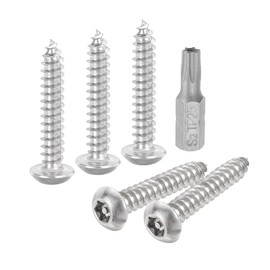 QUARKZMAN M5 x 30 mm Rounded Head Torx Security Sheet Screws Pack of 10 304 Stainless Steel Anti-Theft Self-Drilling Screws Anti-Theft Wood Screws with T25 Bit (Silver)