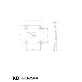 AxLabs Hardware KD By AxLabs Steel Square Curved Jack Plate - Nickel