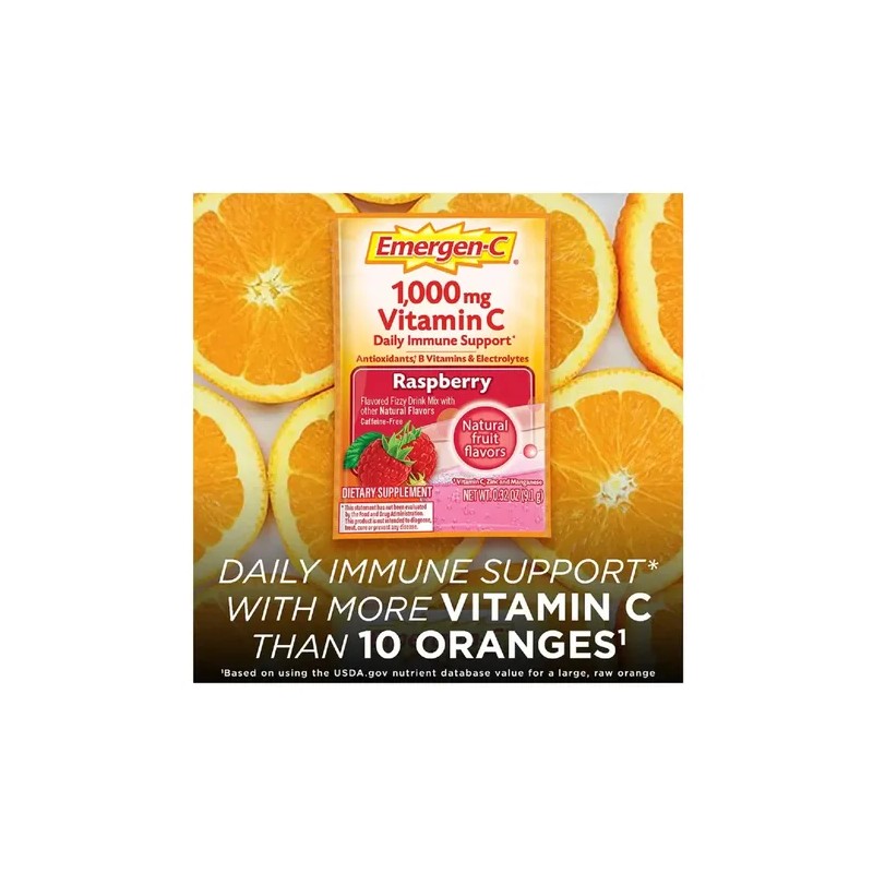 Emergen-c Suplemento Vitamina C 1000mg Frambuesa 30 Sobres