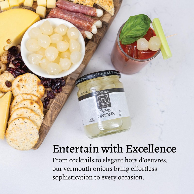 Sable & Rosenfeld Vermouth Tipsy Onions, 10.9 oz (Pack of