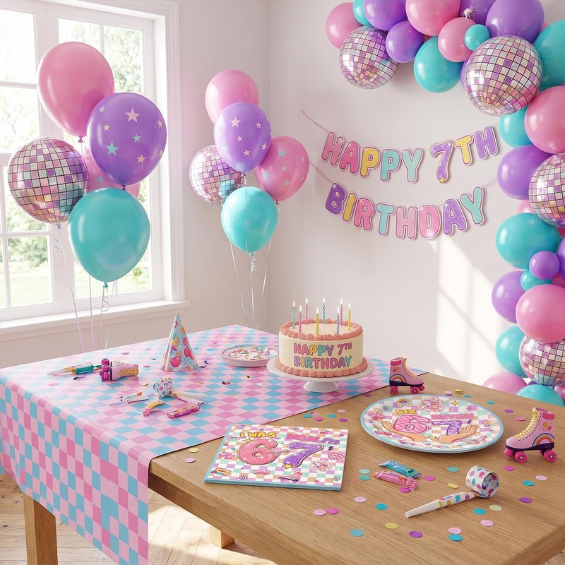 40PCS I Was 6 Now I'm 7 Decoration Pink 67