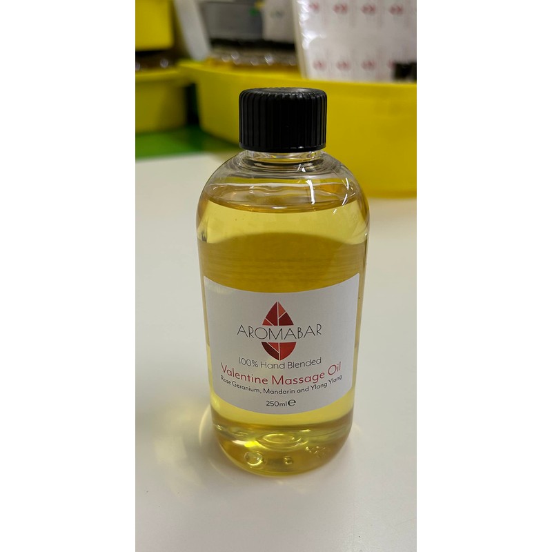 Valentine Massage Oil 250ml with Pump Dispenser (Rose Geranium, Ylang