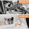 3 Compartment Acrylic Cosmetic Brushes Storage, Makeup Brush Holder Organizer,Perfect