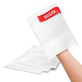 Classic Einmalwaschhandschuhe 50 Stück – ultra soft Molton Waschhandschuhe weiß – Einmalwaschlappen Erwachsene & Baby – waschhandschuh Baumwolle – hygienische Waschlappen für Pflege & Senioren