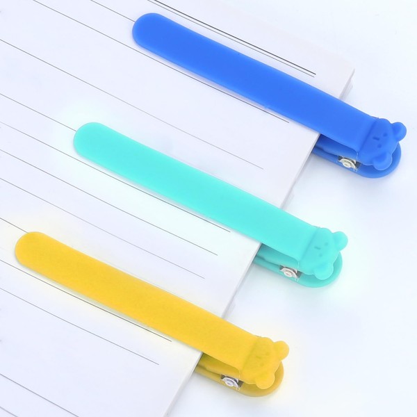 3 Stück Automatische Lesezeichen, Silikon Bookmark, Lesezeichen Klemme, Lesezubehör, Lesezeichen