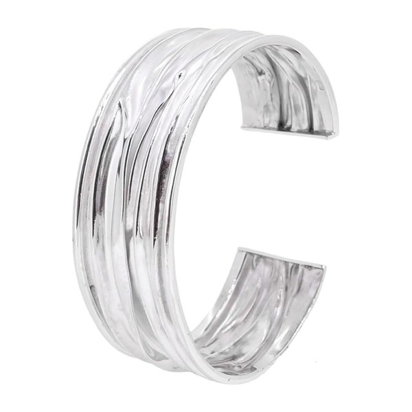 TreasureBay 925 Sterling Silver 25Mm Wide Cuff Bangle for Women,