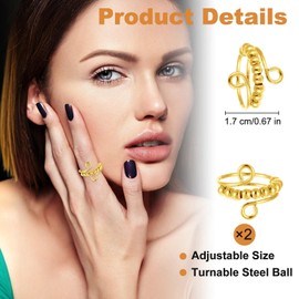 Skills Borderline, 2 Anxiety Ring Gold, 10 Acupressure Ring, 2 Acupressure Bracelets, Two Piece Hedgehog Ball, Used to Relieve Anxiety, Works on Fingers, Palms, Feet