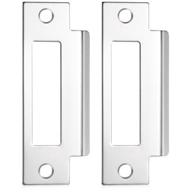 2 PCS 4-7/8" Zinc Plated Strike Plate Door Strike Plate Extender Universal Door Strike Plate Replacement Lock Strike Plate T Strike Deadbolt Strike Plate Door Backplate Iron with Brushed Zinc Finish
