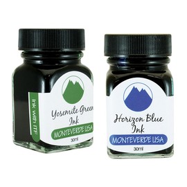 Monteverde 60ml Core Fountain Pen Ink Bottle (30ml Yosemite Green Ink Bottle G309YG, 30ml Horizon Blue Ink Bottle G309HB)