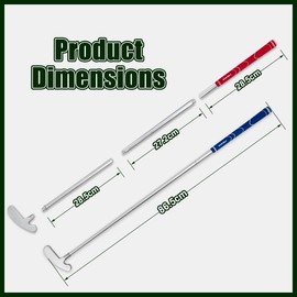 FUNGREEN Juego de 2 Palos de Golf de Dos vías para golfistas diestros o Zurdos, Cabeza de Varilla de aleación Plegable para niños y Adultos, 34 Pulgadas de Longitud (Rojo y Azul)