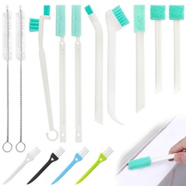 DanziX Cleaning Brush Set, Small Household Cleaning Brushes, Crevice Tool Set - 4 Cleaning Brushes and 2 Straw Brushes with 8 Crevice Nozzles
