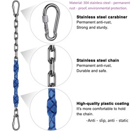 ZGCY 64 "Swing Chain Stainless Steel 304 Permanent Anti-Rust Chain (2)+4 Free Fast Link, Weighs 1000 LBS