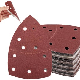 50 PCS Sanding Pads,11 Hole Sanding Sheets Hook and Loop Mouse Sander Pads Assorted 40/60/80/120/180 Grits Mouse Sandpaper Compatible with Bosch Multi Sander Accessories PSM 100A PSM 200 AES PSM 18
