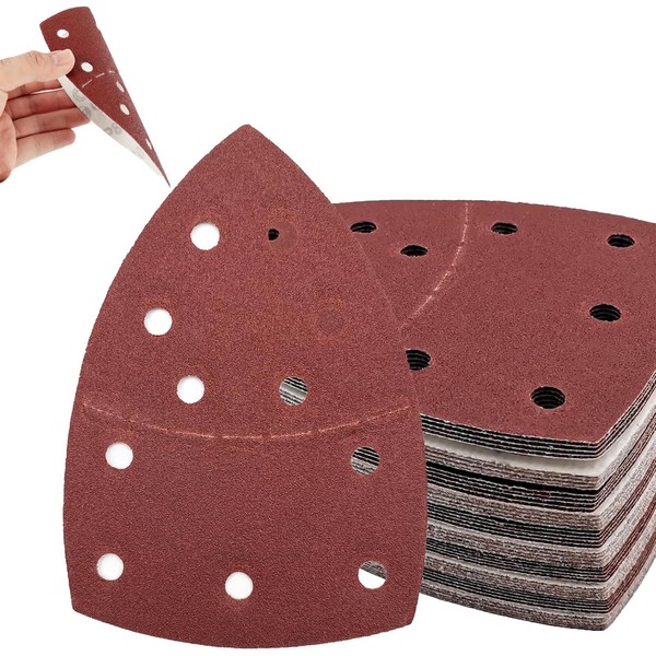 50 PCS Sanding Pads,11 Hole Sanding Sheets Hook and Loop