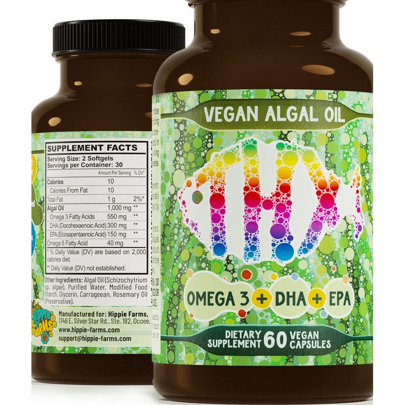 Vegan Omega 3 Algae Oil with DHA EPA The Fish-Less