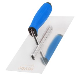 Mivos Stainless Steel Smoothing Trowel 270 x 130 mm - Rustproof Plastering Trowel with 2 Components Soft Grip - Smoothing Board for Plastering and Masonry Work - Smoothing Disc Made in EU