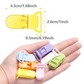60 clips de plástico para chupetes, clips de chupete para chupetes, clips de chupete para bricolaje, juguetes de dentición, mantas de bebé, babero, 12 colores