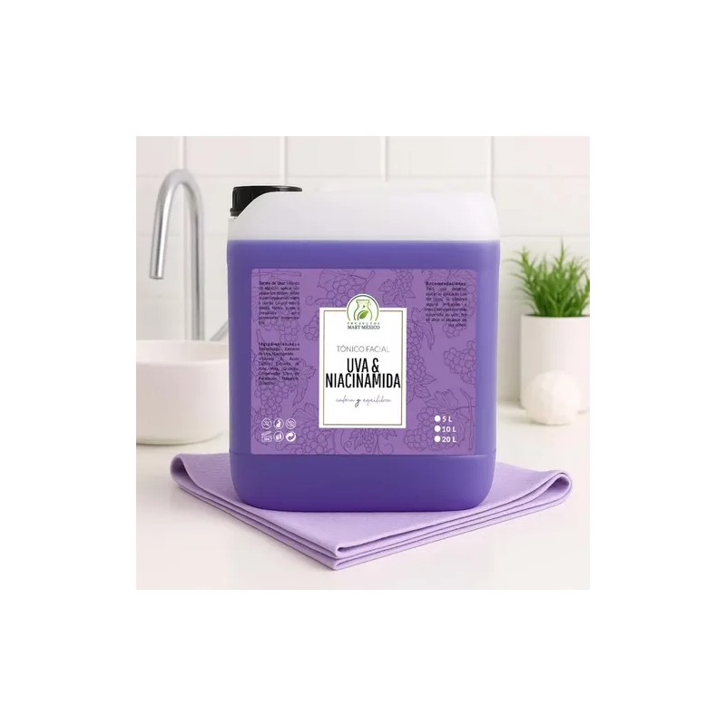 Tónico Facial Uva Niacinamida 10L Piel Sensible Rostro Día/Noche
