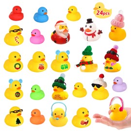 CHANCCI 24 Rubber Duck Advent Calendar, niedliche Gummi-Ente Badespielzeug für Jungen, Mädchen, Kinder und Kleinkinder, mehrere Formen von Farben, Great Gift Giving, Urlaub Geschenke