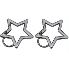 2Pcs Star Shaped Stainless Steel Keychain Clip Carabiner Snap Hook Holder Star Carabiner Hook Clip Key Holder Carabiner Clip for Keys and Wallet with Key Chain Rings Keychain Carabiners