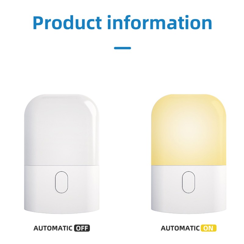 2pcs Intelligent Night Light Dimmable Warm Light 0.5W LED Light