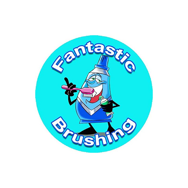 144 Brilliant Brushing 30mm School Reward Stickers for Dentist, Clean