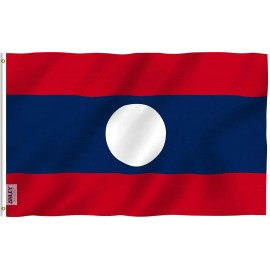 Anley Fly Breeze 3x5 Feet Laos Flag - Lao People's Democratic Republic Flags