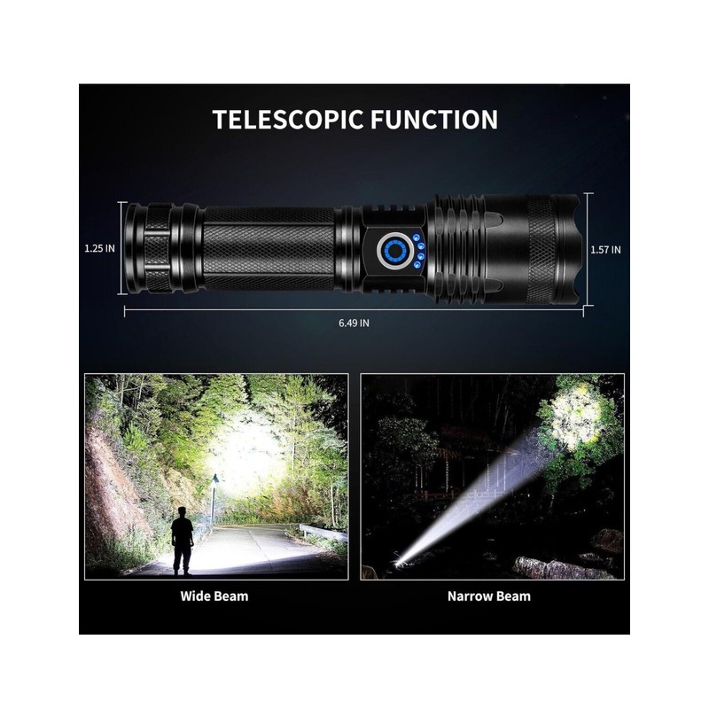 LBE Rechargeable LED Flashlights High Lumens, 900,000 Lumens Super Bright