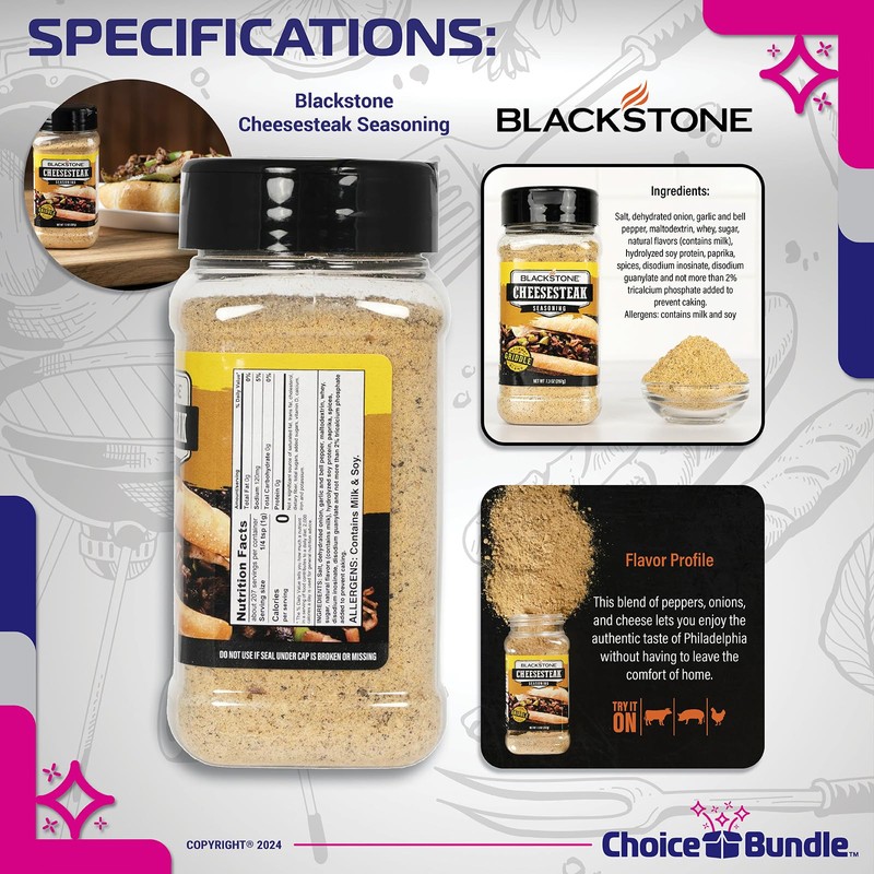 Blackstone Cheesesteak Seasoning – Gourmet Griddle Premium BBQ Barbecue Rub