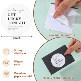 Fullhawl 120 Pcs Wedding Lotto Ticket Stickers Sets 'we Hope You Get Lucky Tonight' Messages Lottery Ticket Stickers for Bachelor Bachelorette Wedding Lucky Draw Bridal Gifts Party Favors