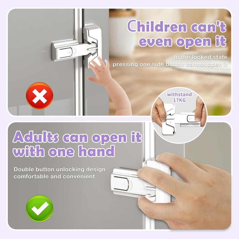Refrigerator Fridge Freezer Door Lock for Kids and Aging Seals,