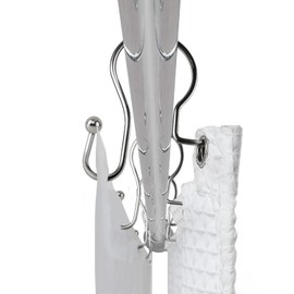 Utopia Alley Shower Rings, Double Shower Curtain Hooks for Bathroom, Rust Resistant Shower Curtain Hooks Rings, Crystal Design, Set of 12 (Chrome)