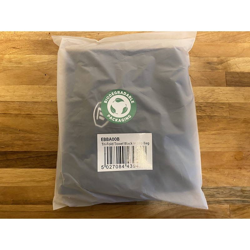 Masters Black Tri Fold Golf Towel in Eco Bag
