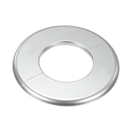 M METERXITY 1-Pack Wall Split Flange, ABS Round Self-Adhesive Escutcheon Plate Cover Buckle for 64mm/2.52in Dia Pipe Accessories/Floor/Ceiling, Plumbing Cover Plates [Silver,6mm/0.24in H]