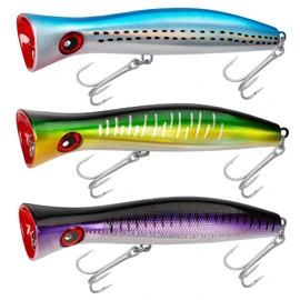 THKFISH Topwater Fishing Lures GT Popper Fishing Lure Saltwater Fishing Lures Tuna Popper Lures BlueLaser PurpleLaser GreenLaser 3pcs
