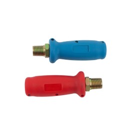 Mytee Products 15 Ft 3-in-1 ABS & Power Air Line Hose Wrap 7 Way Electrical Cable for Semi Truck Trailer Tractor w/Set of Service & Emergency (Red & Blue) Gladhands, Gladhands Extension Handle Grips