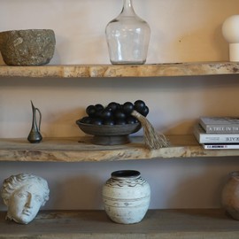 RUIRUICO Black Extra Large Wood Bead Garland with 1.6"" Diameter Wooden Beads, 58"" Long Wooden Beads Garland with Tassels, Decorative Beads for Boho, Farmhouse Decor