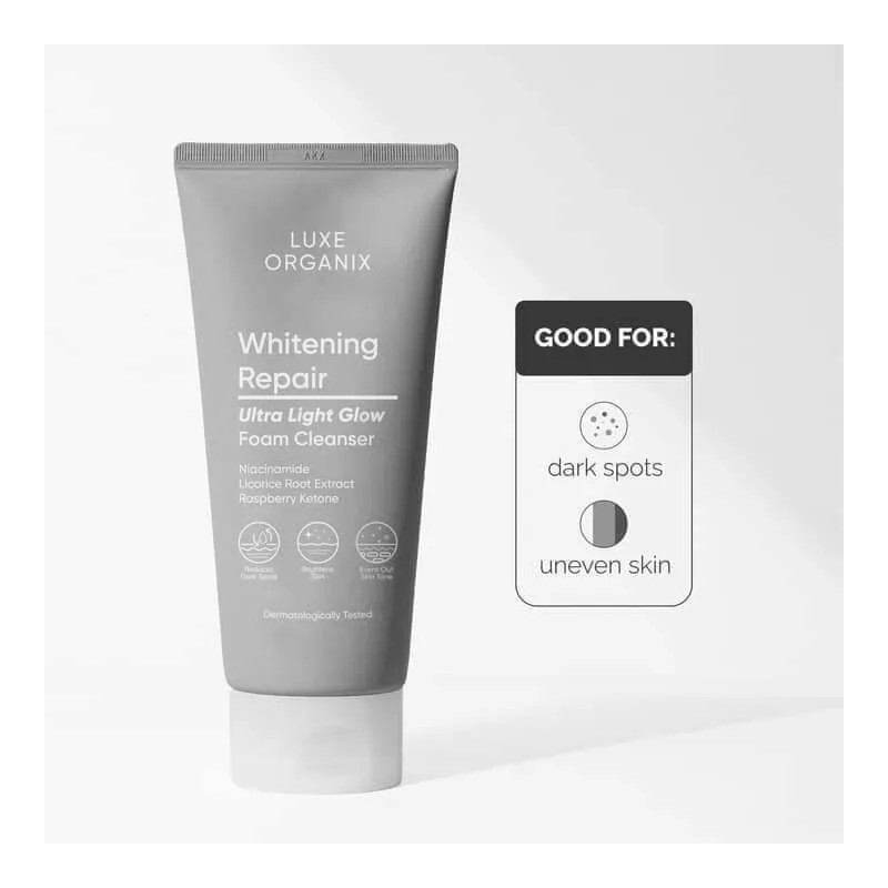 Luxe Organix Whitening Repair Ultra Light Glow Foam Cleanser 150g