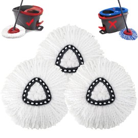 3 Pack Mop Replace Head for O Cedar, Mop Head Replacement, Microfiber EasyWring Spin Mop Head Refill for Ocedar, Mop Refill Head Safe Compatible with Spin Mop for Cleaning All Hard-surfaced Floors