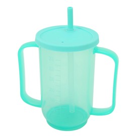 FILFEEL Adult Sippy Cup, Dysphagia Cup, Spill Proof with Straw Spillproof 2 Handles Feeding Cup for Elderly Drinking Aids