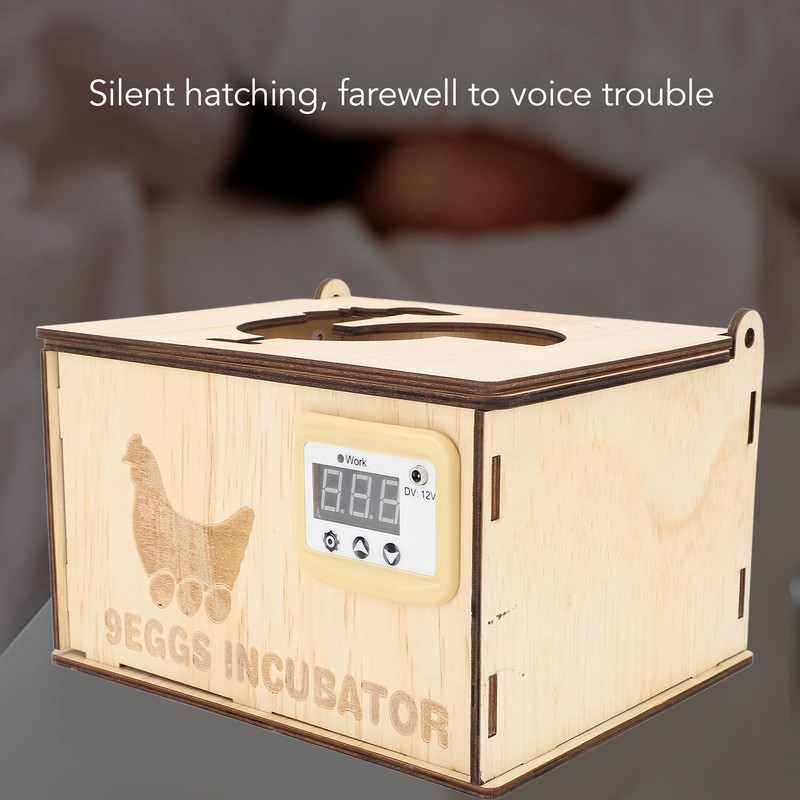 9 Egg Incubator Smart Pine Wood Efficient Thermostat Water Bed