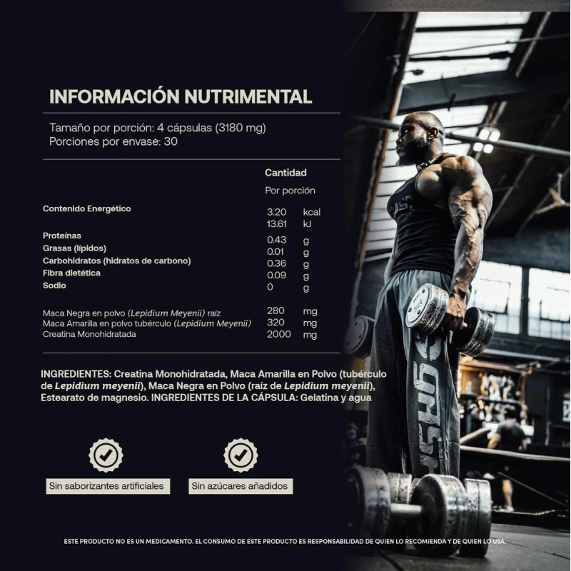 Creatina Monohidratada Y Maca Creatinology 120 Cpsulas No Saborizado