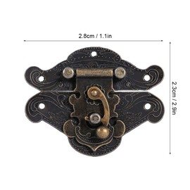 Antique Embossing Latch Haspe Verschluss Lock Holz Case Hasp Latch Kleine Box Hardware Gravierte Designs Scharniere Latch mit Schrauben für Holz Schublade Schmuck Box Case Cabinet (XXS)