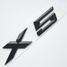 MCK Auto - X5 Black Glossy Logo Badge Rear Boot Emblem Tuning Replacement Modification Compatible with F15 F85 E53 E70 G05