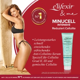 E'LIFEXIR Minucell Intensive Ultra Powerful Anti Cellulite Serum Dehydrates and Tightens Reduces Cellulite Fast Absorption 150 ml